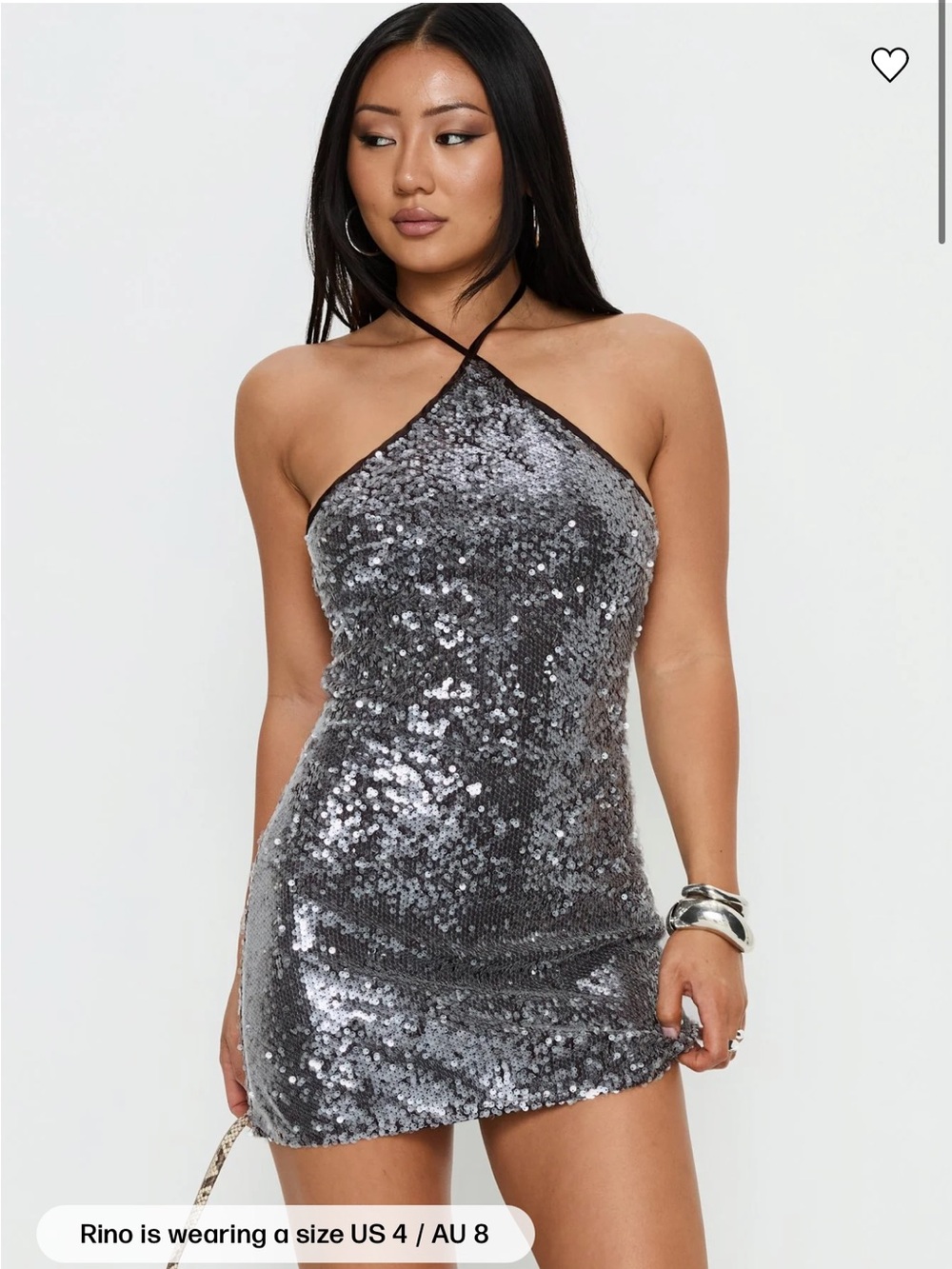 Princess Polly Lyria Halter Mini Dress Dark Brown - US 12 / NEW WITH TAGS